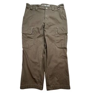Duluth Trading Co Cargo Pants Mens 37x28 Coffee Brown Flex Fire Hose Relaxed Fit